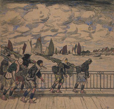 Shrimpers Returning, Etaples by Thomas Austen Brown